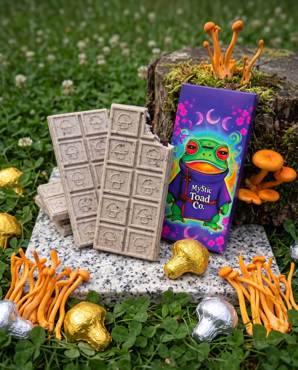 All-Night Crunch Cookies and Cream Magic Mushroom Chocolate Bar